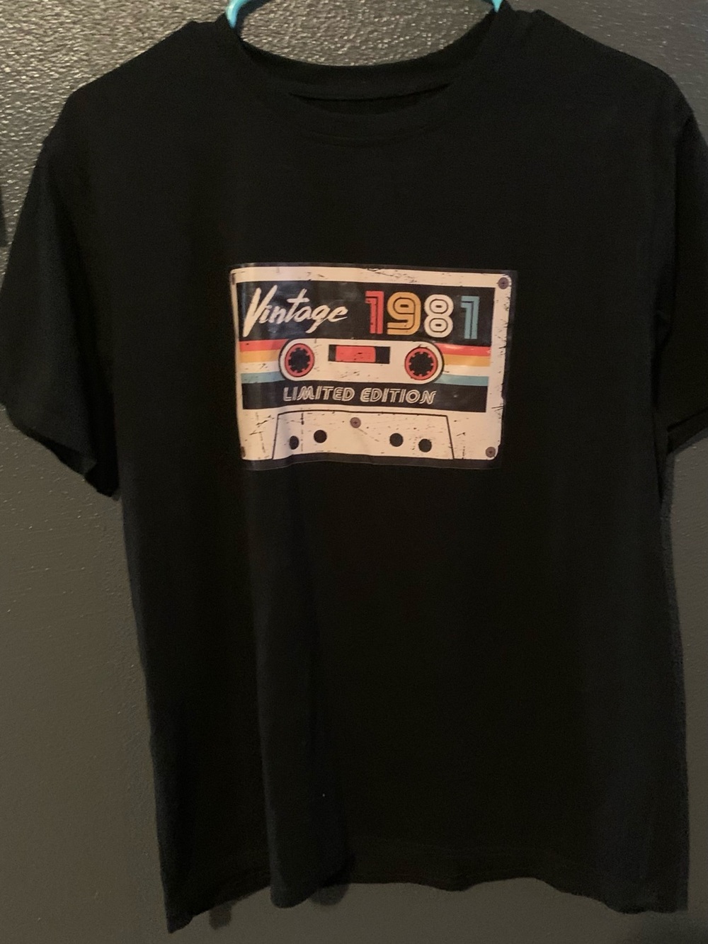 SHEIN Black Tee with Retro 1981 Cassette Graphic